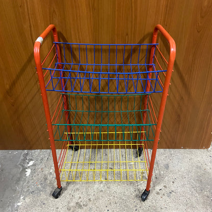 Vintage gekleurd keukenrek - trolley op wieltjes