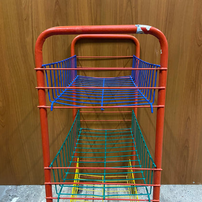 Vintage gekleurd keukenrek - trolley op wieltjes