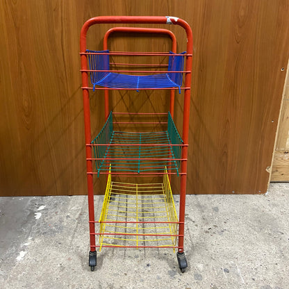 Vintage gekleurd keukenrek - trolley op wieltjes