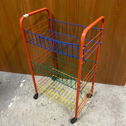 Vintage gekleurd keukenrek - trolley op wieltjes