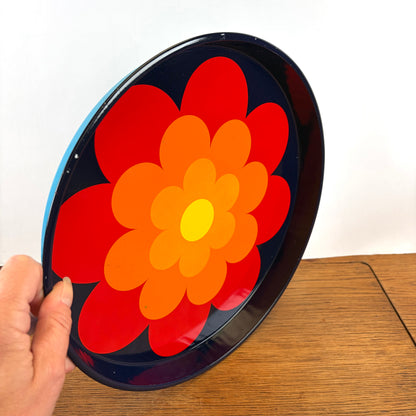 Vintage jaren 70 dienblad bloem