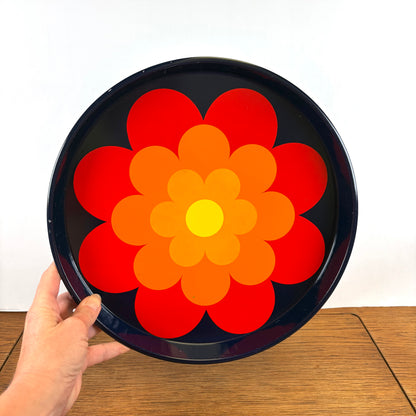 Vintage jaren 70 dienblad bloem
