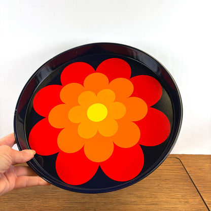 Vintage jaren 70 dienblad bloem