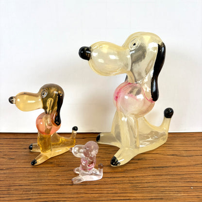 Vintage lucite Snoopy beeldjes