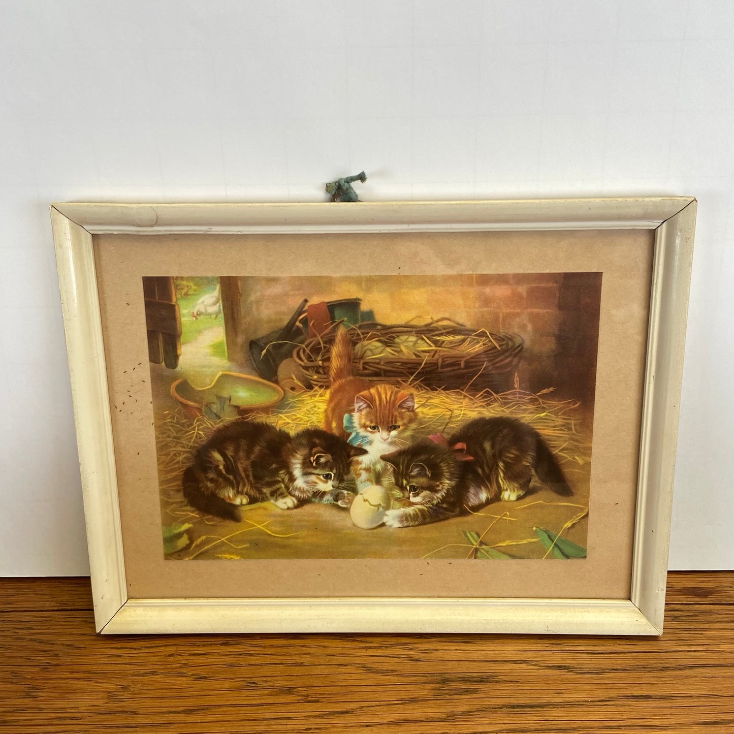 Vintage schilderijtje kittens