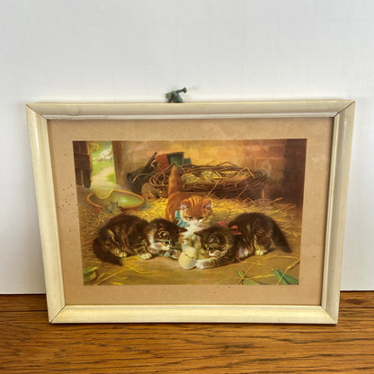 Vintage schilderijtje kittens