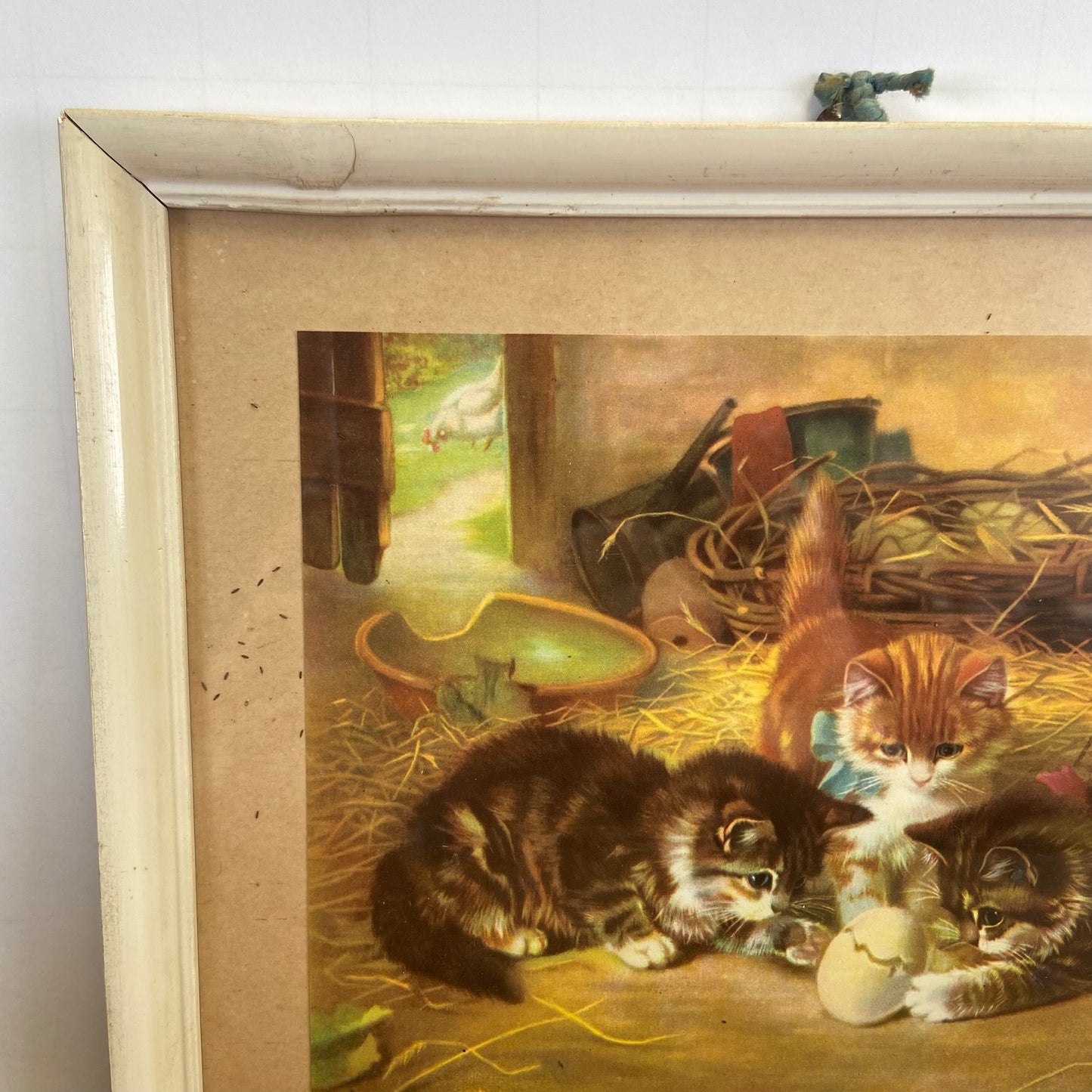 Vintage schilderijtje kittens