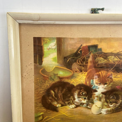 Vintage schilderijtje kittens