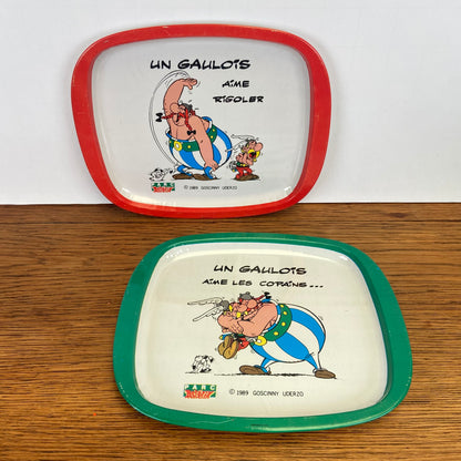 Vintage Asterix en Obelix dienbladen 1989
