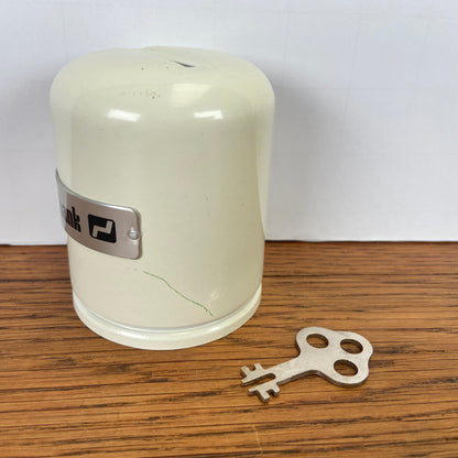 Vintage spaarpot Rabobank wit MET sleutel