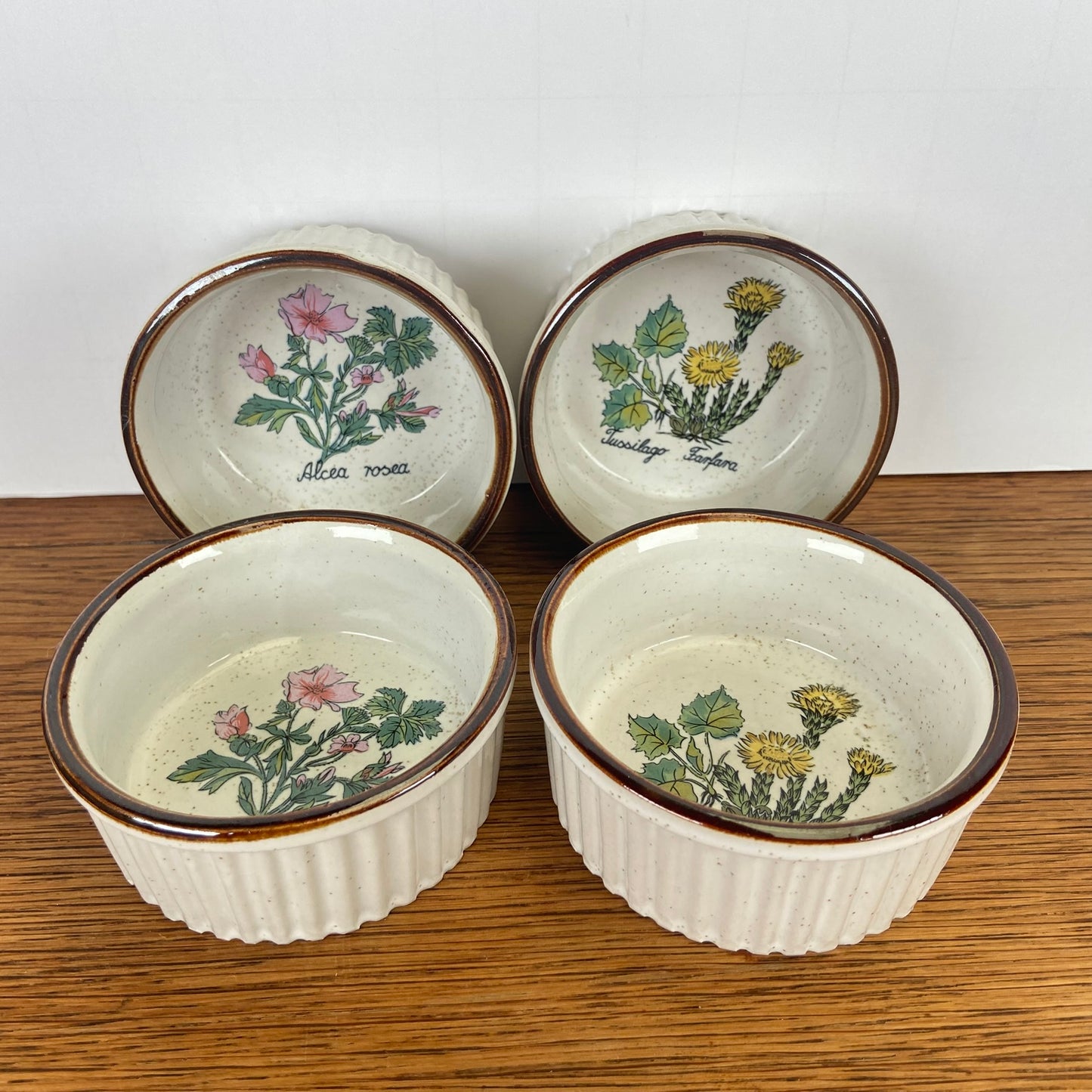 4 wilde bloemen schaaltjes