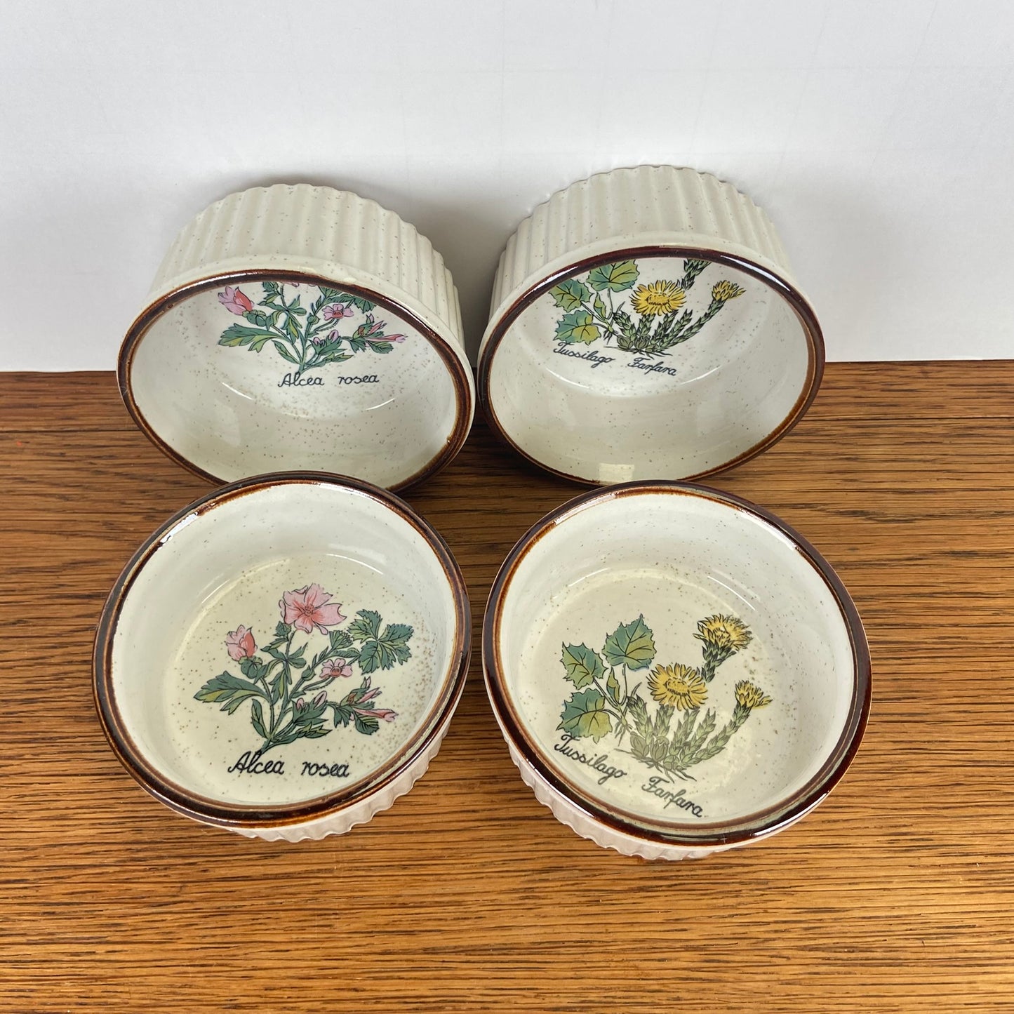 4 wilde bloemen schaaltjes