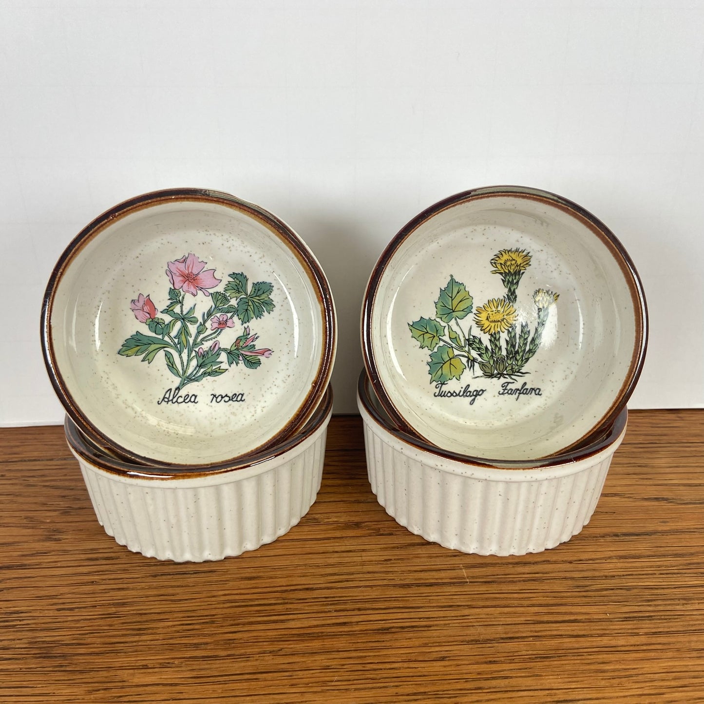 4 wilde bloemen schaaltjes