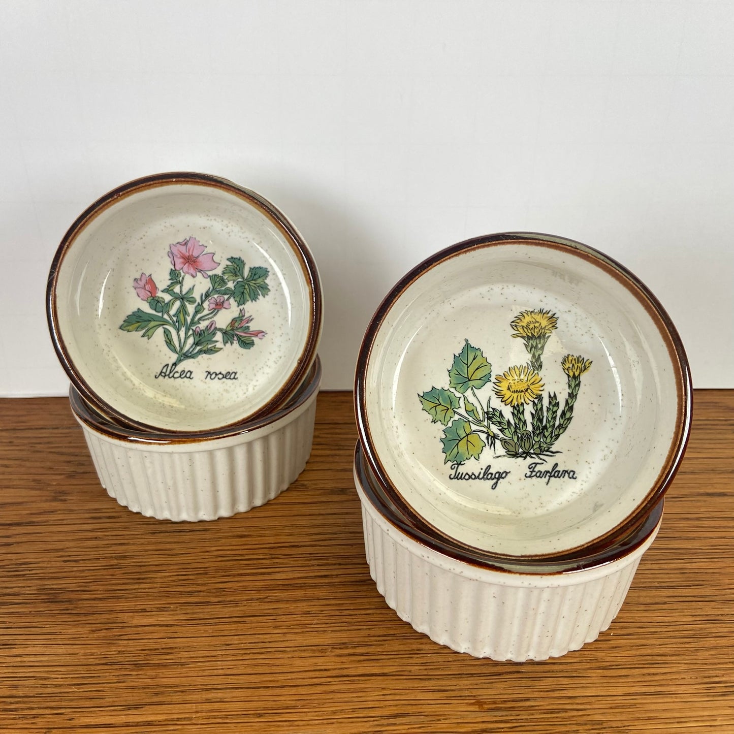 4 wilde bloemen schaaltjes