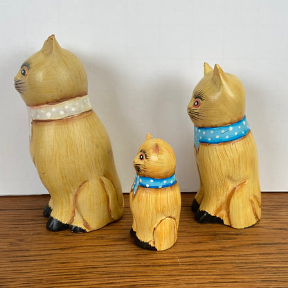 Houten katten familie