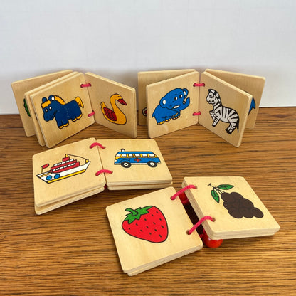 4 vintage houten boekjes