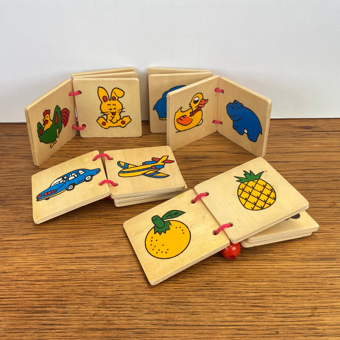 4 vintage houten boekjes