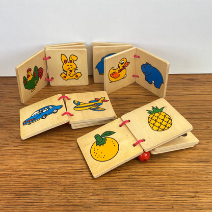 4 vintage houten boekjes