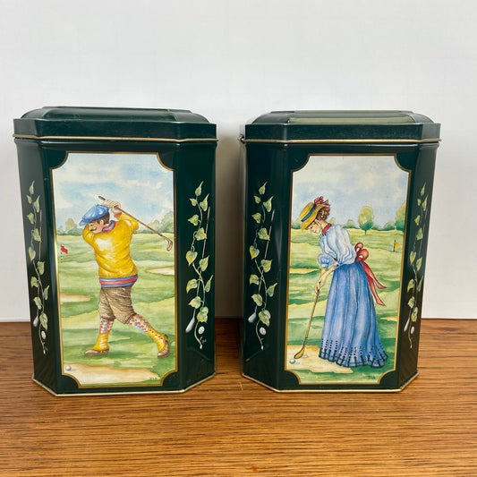 2 vintage blikken golf