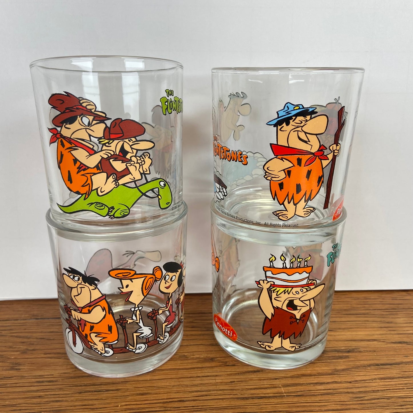 4 Flintstones glazen 1997- Penotti