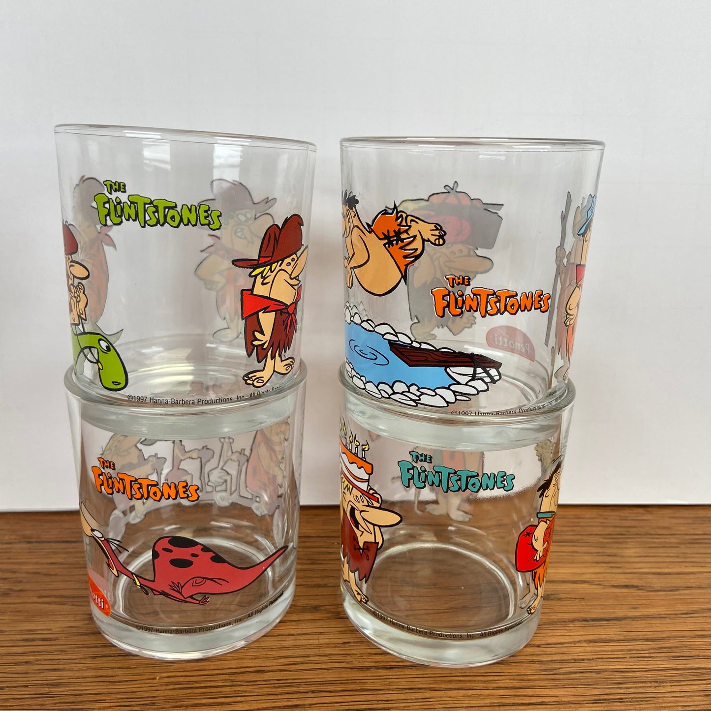 4 Flintstones glazen 1997- Penotti