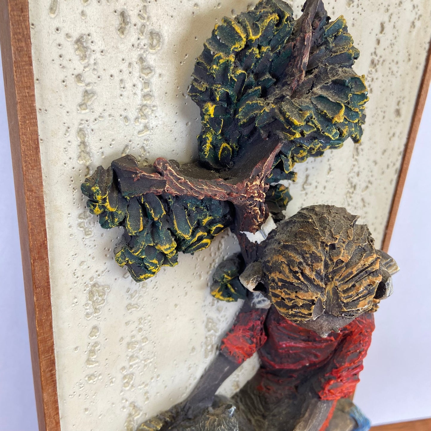 Vintage 3D schilderij meisje met kat
