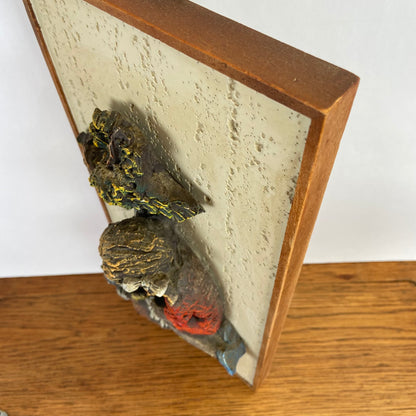 Vintage 3D schilderij meisje met kat