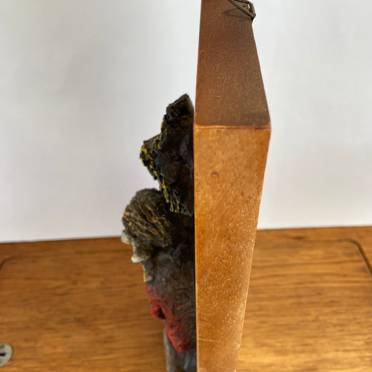 Vintage 3D schilderij meisje met kat
