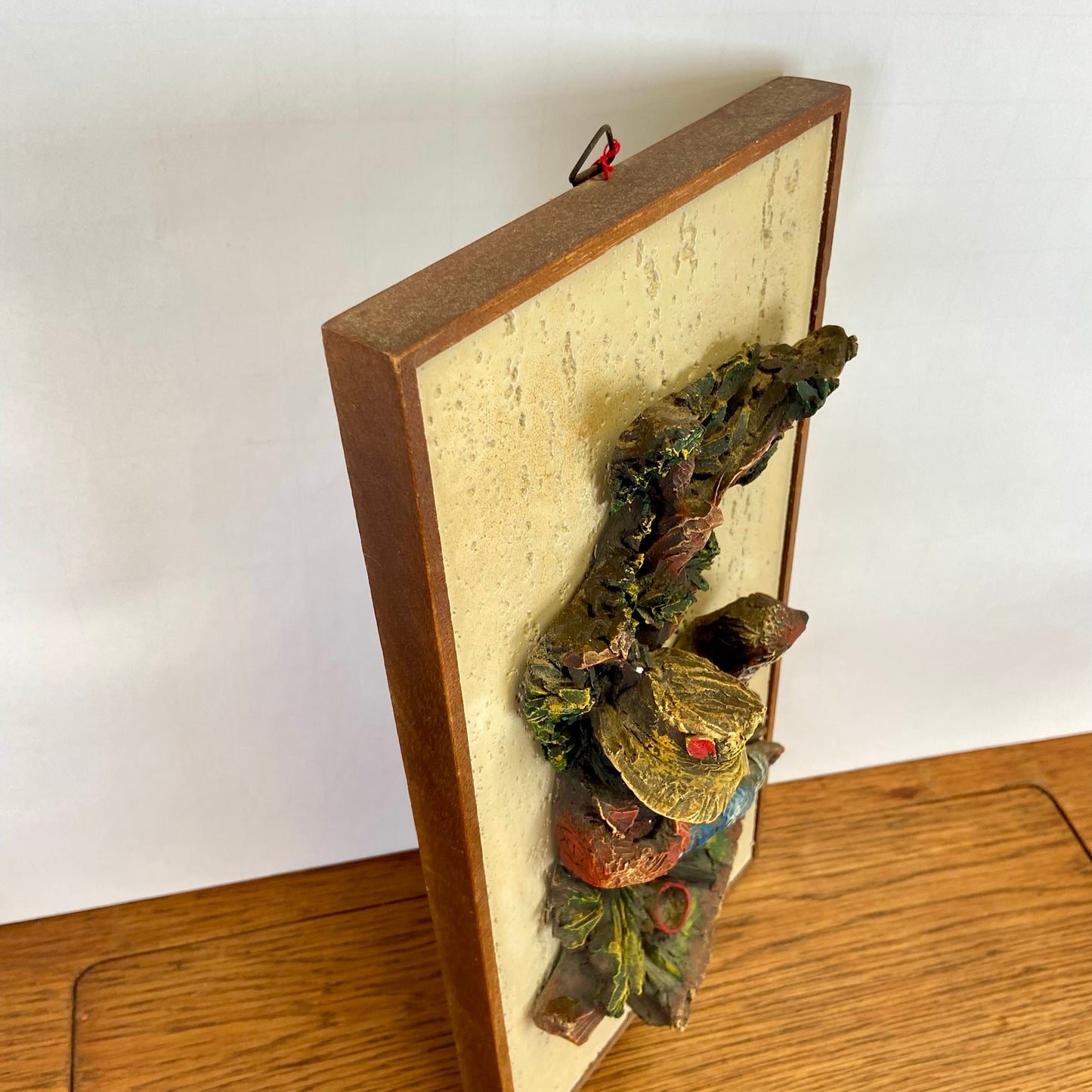 Vintage 3 D schilderij jongen met hond
