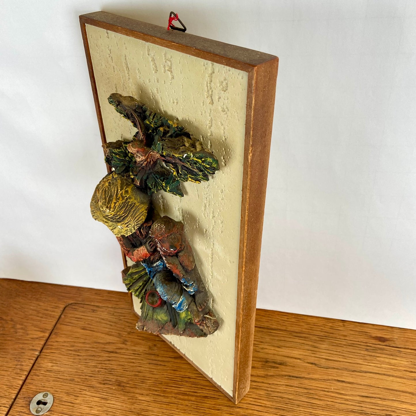 Vintage 3 D schilderij jongen met hond