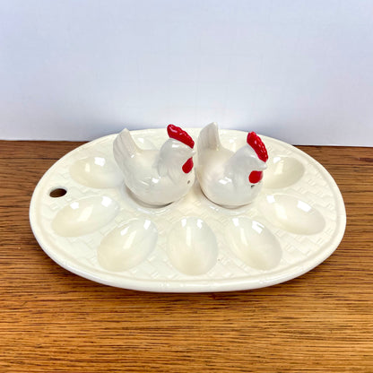 Vintage eierschaal met kippen