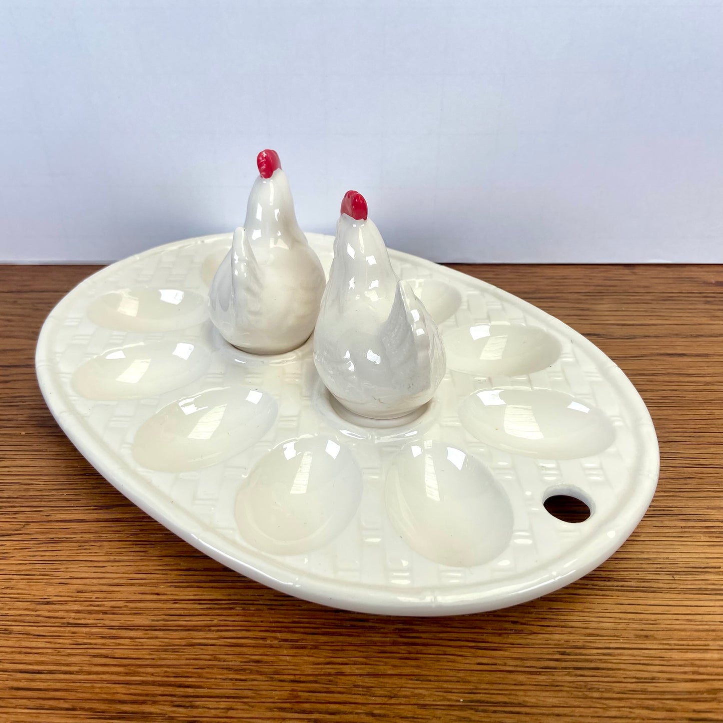 Vintage eierschaal met kippen