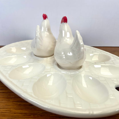 Vintage eierschaal met kippen