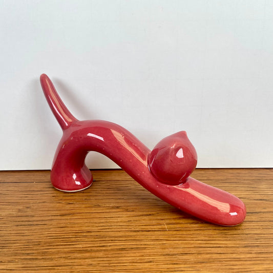 Vintage Naaman kat bordeaux rood