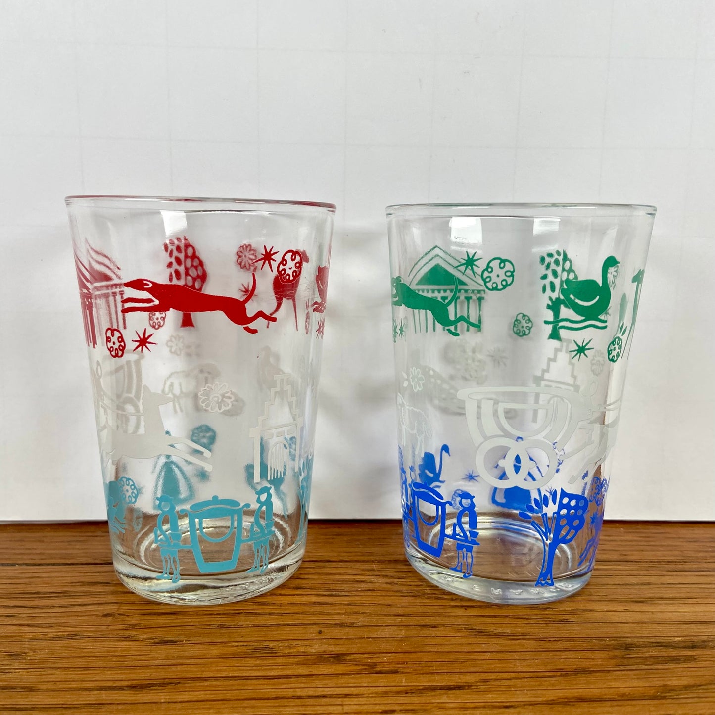 2 vintage glaasjes