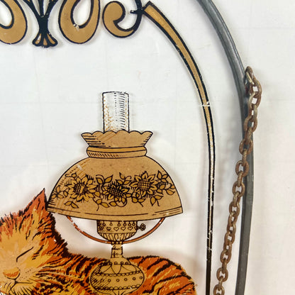 Vintage raamhanger kat met lamp