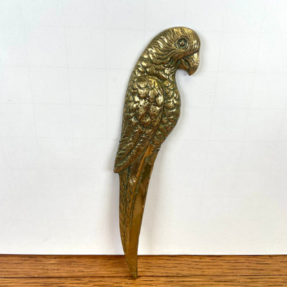 Vintage messing briefopener papegaai