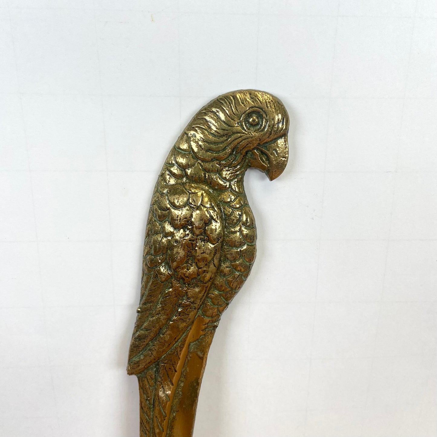 Vintage messing briefopener papegaai