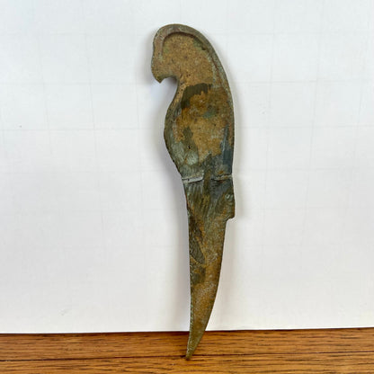 Vintage messing briefopener papegaai