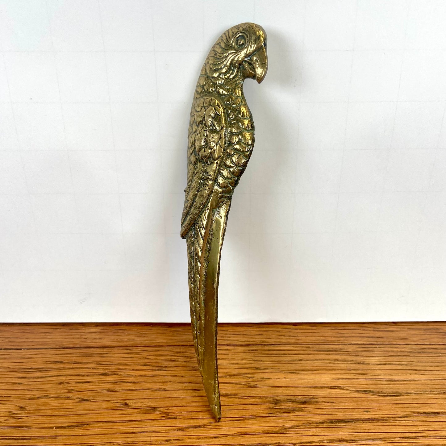 Vintage messing briefopener papegaai