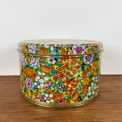 Vintage bloemenblik