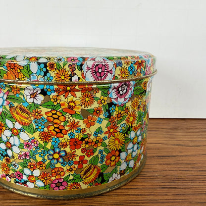 Vintage bloemenblik