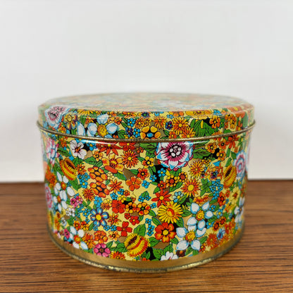 Vintage bloemenblik