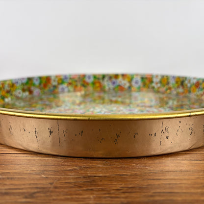 Vintage dienblad bloemen goud