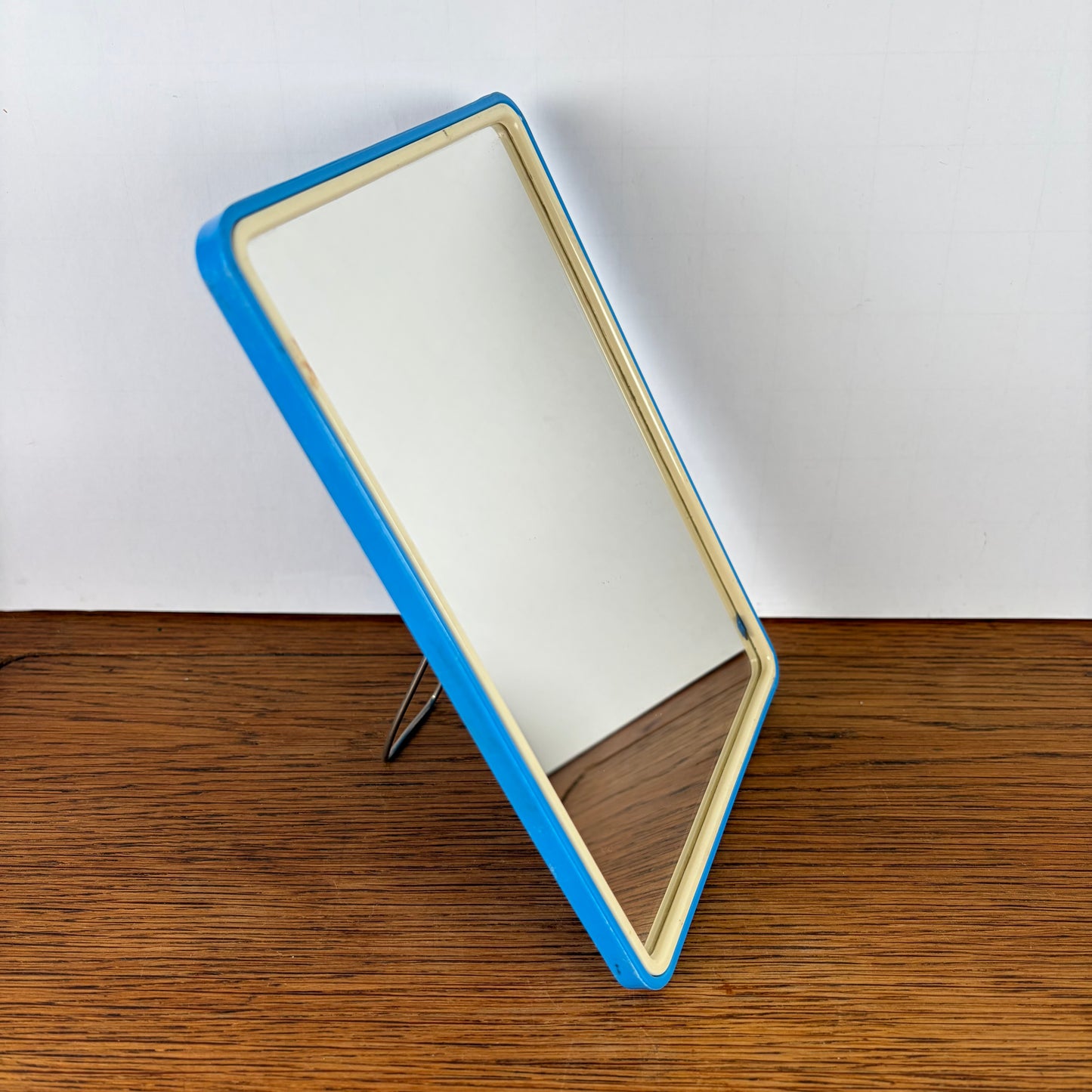 Vintage spiegeltje staand blauw