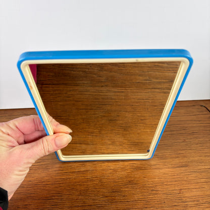 Vintage spiegeltje staand blauw