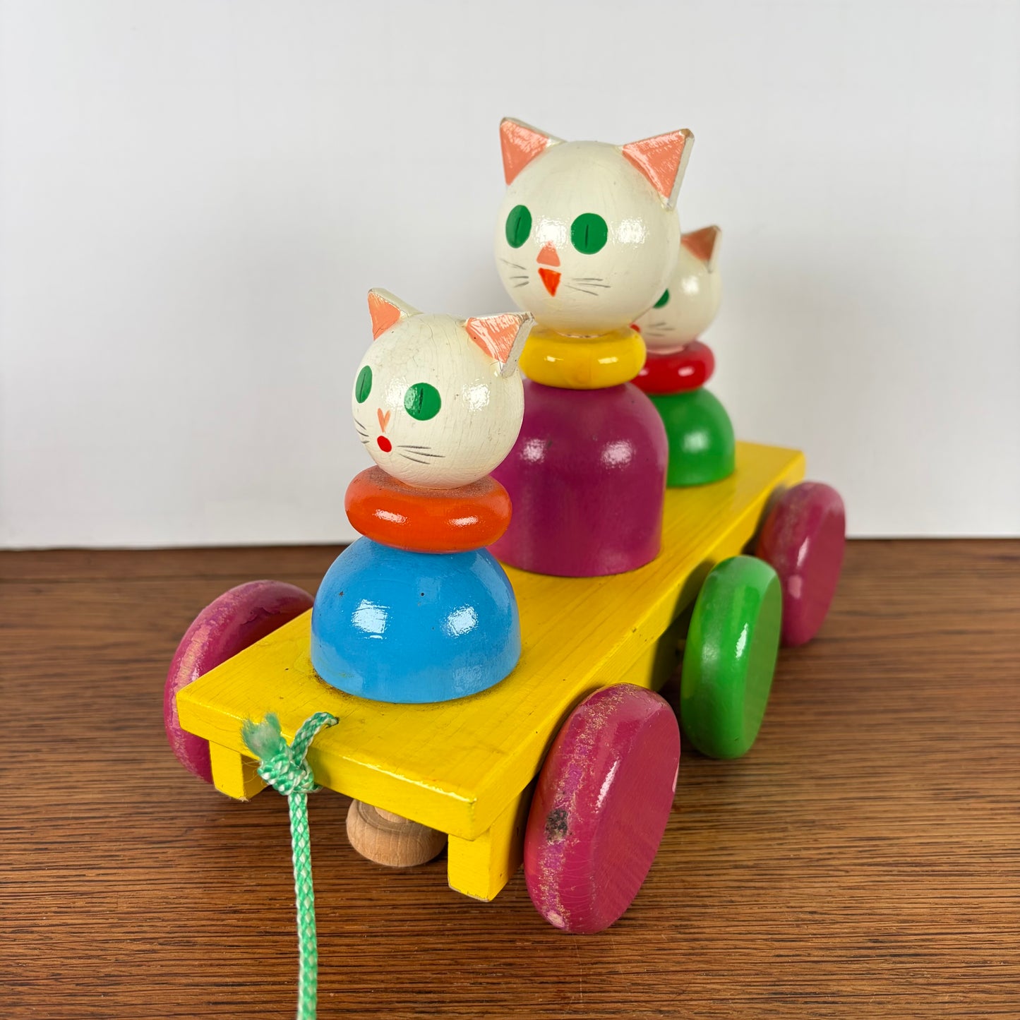 Vintage houten trek katten