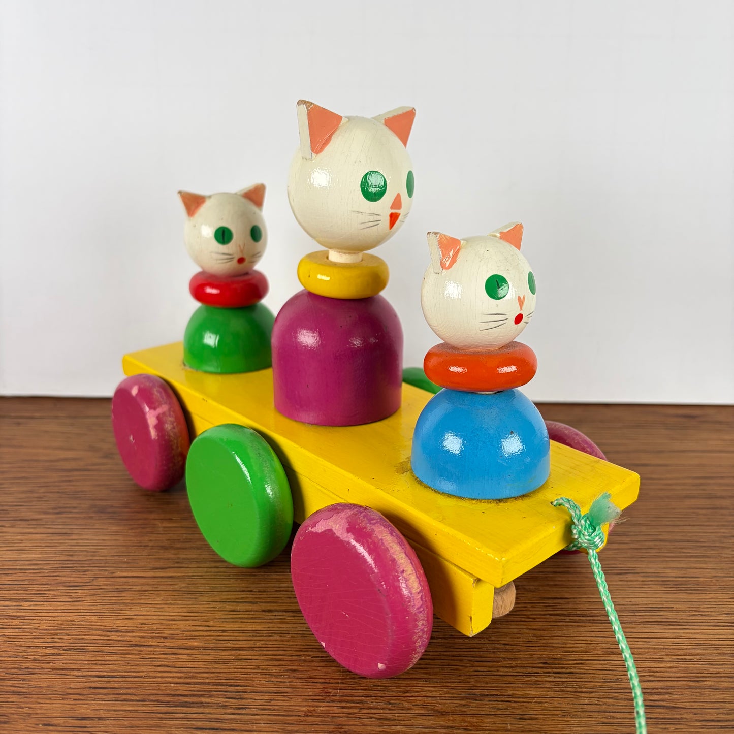 Vintage houten trek katten