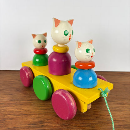 Vintage houten trek katten