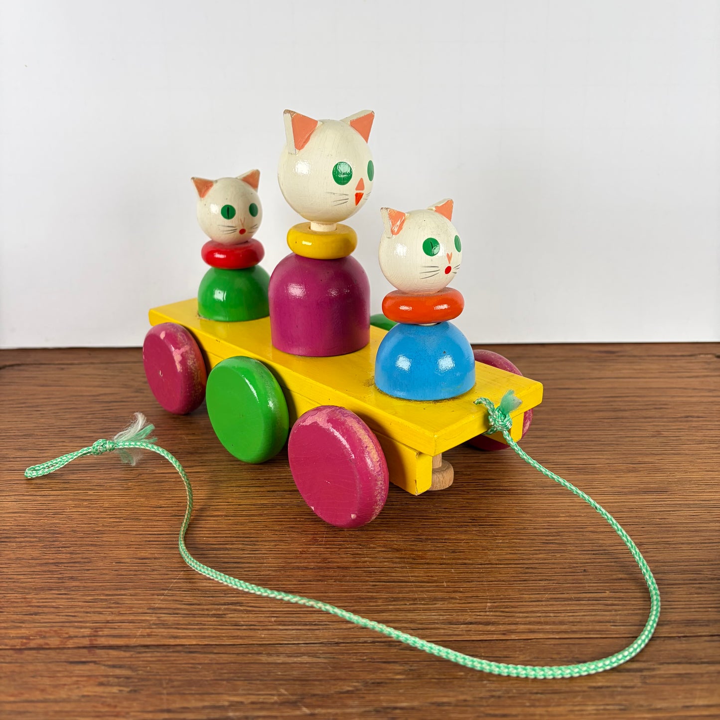 Vintage houten trek katten